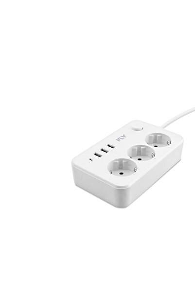 shopwave Thermal Current Protected Extension Cable 3 Sockets + 3X USB 2.1A Sw...