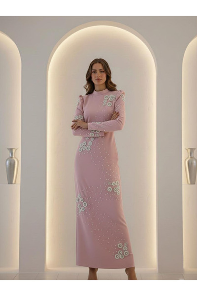 hakimoda أزيليا أدريانا كريب فستان سهرة بودرا