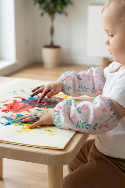 HAMUR Liquid-Proof Elastic Baby Feeding Sleeve Set Children's Activity Sleeve...