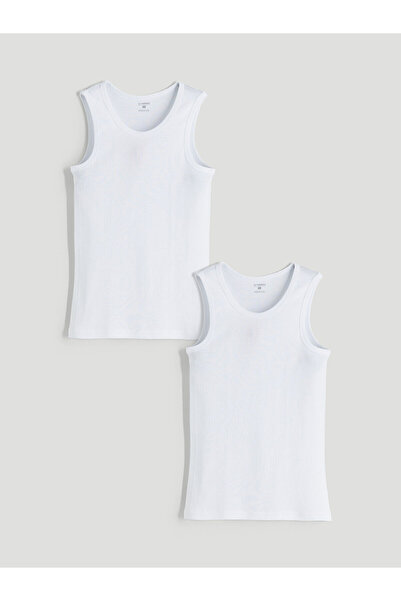 LC Waikiki Nevavm with a Difference White Combed Cotton Plain 2'Li Package Me...