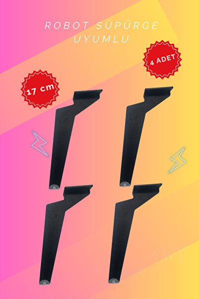 NİKSA METAL Tabanca - 17 cm Metal Mobilya Ayağı - Robot Süpürge Uyumlu - Krom...