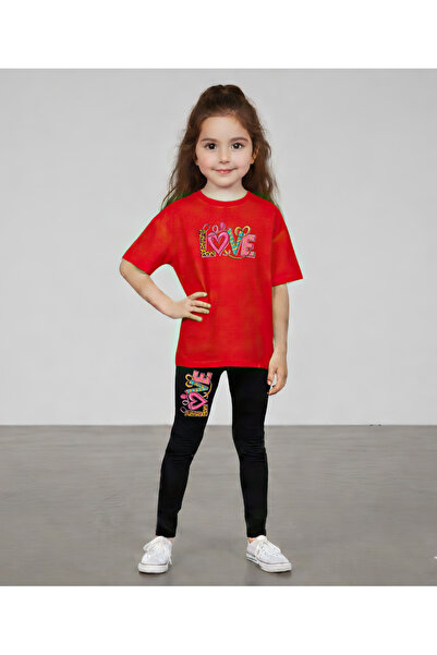 CACTUS COLLECTION Love Printed Top and Bottom Set T-Shirt Tights