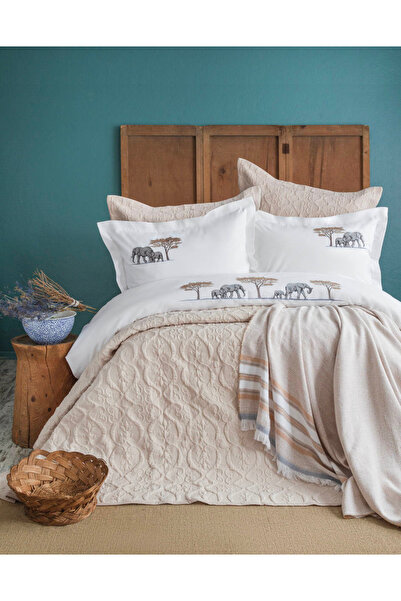 Apricitas HOME Çift Kişilik Aleph Linen Timeless Yatak Örtüsü Nevresim Prime Set