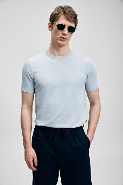 Lufian Tıno Men's Modal Blend Sweater Light Gray