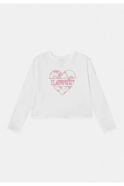 Levi's Kids Girls' white cropped long-sleeved blouse