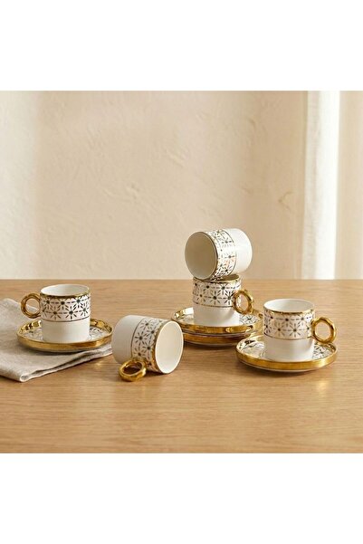 Danube Home Luna 12-Piece Coffee Cup Set - 90ml, Durable Bone China Cups For ...
