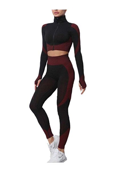 SOLOBUY Breathable Fitness Yoga Set, Gym, Zipper Top, Athletic, Sports, Outfi...