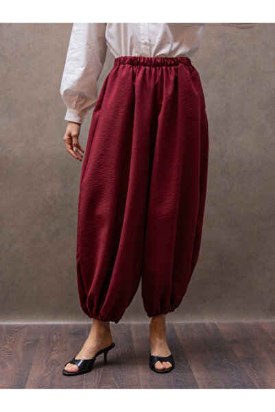 KÜÇÜĞÜM BUTİK Burgundy Color Shalwar Trousers
