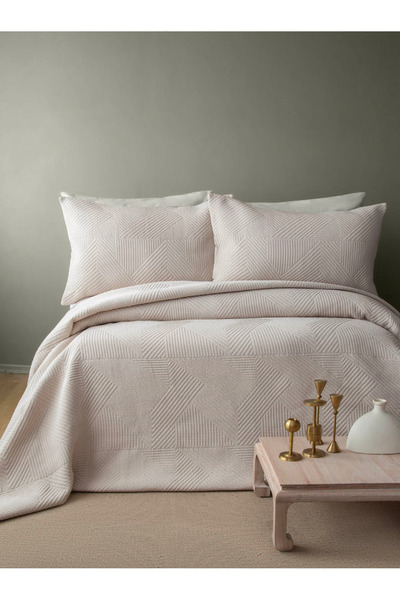 Apricitas HOME Çift Kişilik Savoy Bej Yatak Örtüsü Seti