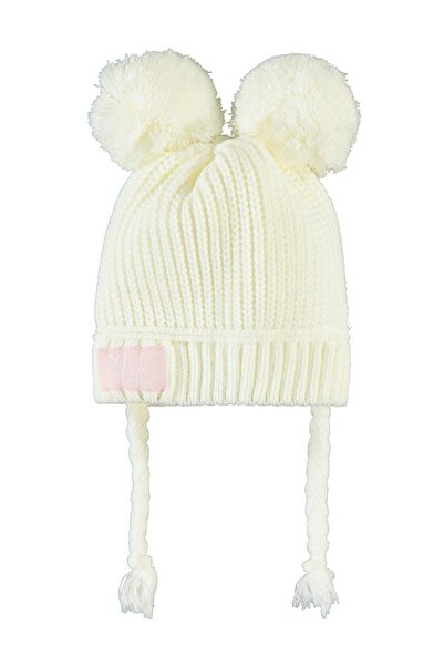 Civil Baby Cutie Double Pompom 0-24 Months Baby Girl Beanie - Ecru Standard