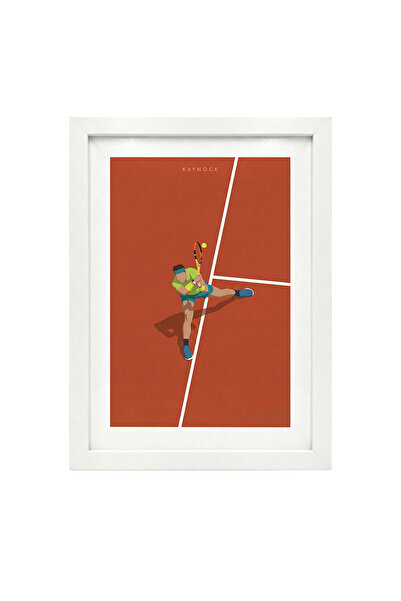 KAYNOCK Rafael Nadal, Tenis Poster Tablo Beyaz Çerçeve