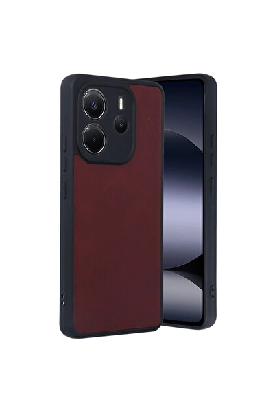 eco port غطاء جلدي من أراس لهاتف ريدمي نوت 14 4G - بورجندي