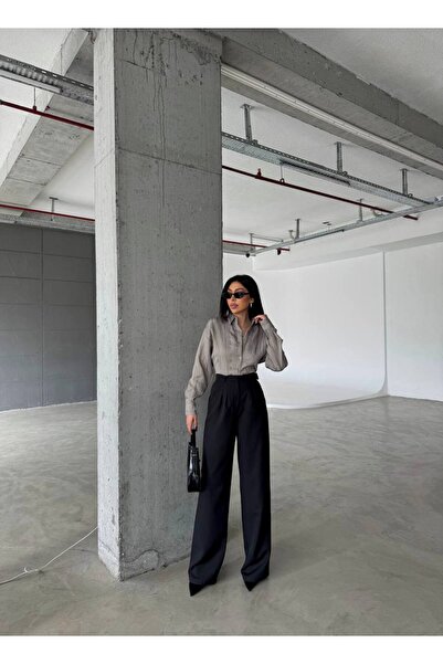 Mivida Yüksek Bel Açık SİYAH Palazzo Pantolon