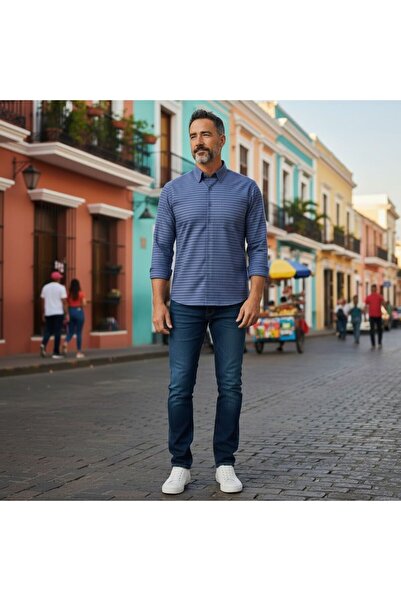 Aycan Fourmen Four Men Cotton Fabric Classic Cut Collar Buttoned at the Botto...