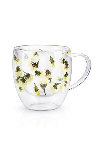 Glass In Love Double Walled Borosilicate Mug - Yellow Floral
