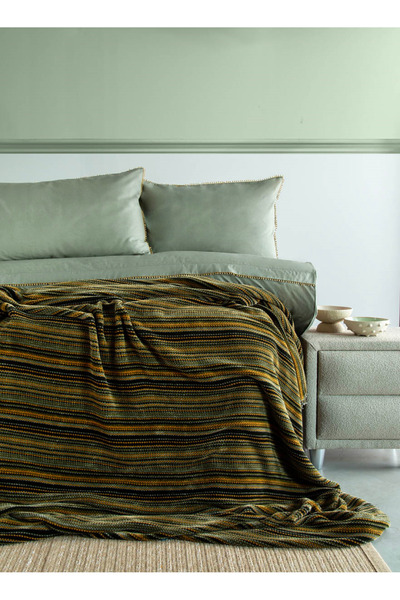 Apricitas HOME Tek Kişilik Lizbon Olive Yatak Örtülü Nevresimli Set