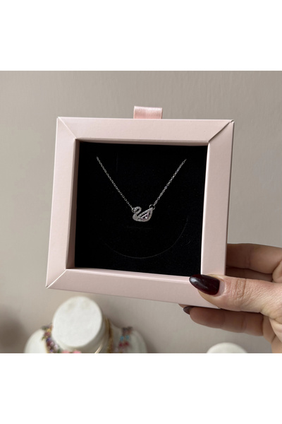 Vintagezegeni Pembe Taşlı Kuğu Kolye