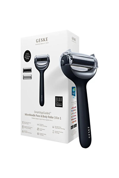 Geske MicroNeedle Face and Body Roller 8 in 1 Black microneedling device