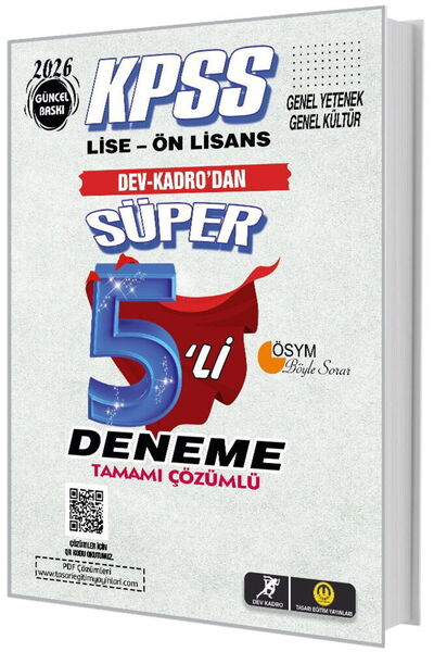 tasarı eğitim yayınları 2026 KPSS Lise Ön Lisans Tamamı Çözümlü Süper 5 li De...