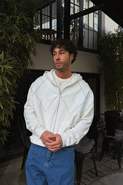 Flaw Wear Baklava Pattern Zip Hoodie