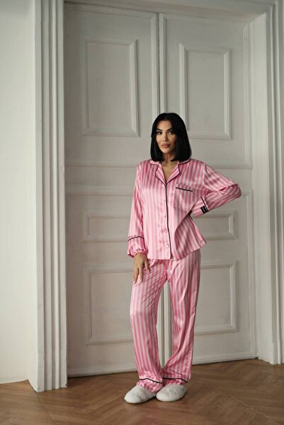 delis Women's two-piece pajama set, with buttons – 2401666, Pink