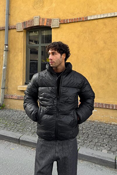 Flaw Wear Ripped Model Inflatable Coat Black