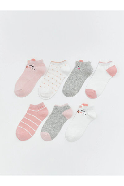 LC Waikiki Lcw kids pink patterned girl's booties socks set of 7