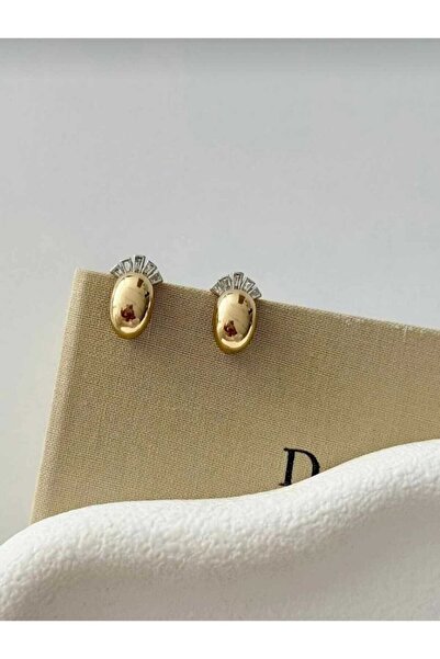 8atelier Steel Baguette Stone Detailed Qunne Earrings