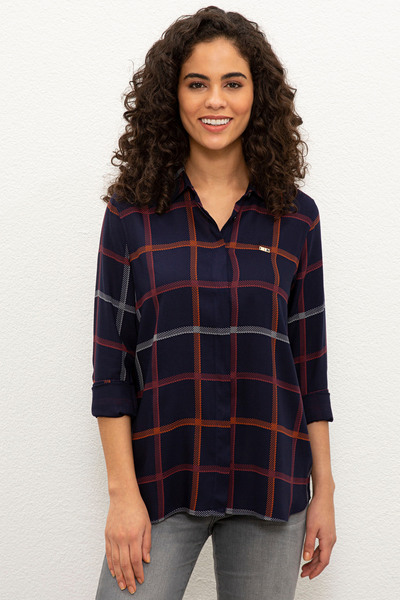 U.S. Polo Assn. Women's Navy Blue Long Sleeve Shirt 50226431-Vr033