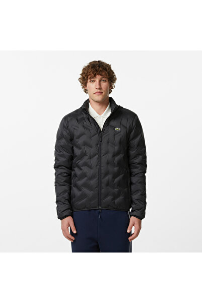 Lacoste Erkek Regular Fit Dik Yaka Kapitone Siyah Mont