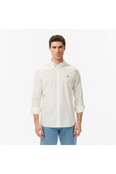 Lacoste Erkek Slim Fit Krem Gömlek