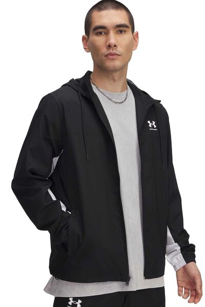 Under Armour Black Loose Fit Men's Rival Woven Windbreaker