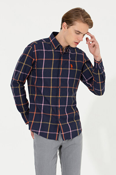 U.S. Polo Assn. Men's Navy Blue Long Sleeve Shirt 50254085-Vr033
