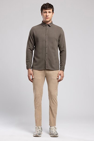 Lee Cooper Pierce Normal Waist Slim Fit Straight Leg Beige Men's Trousers