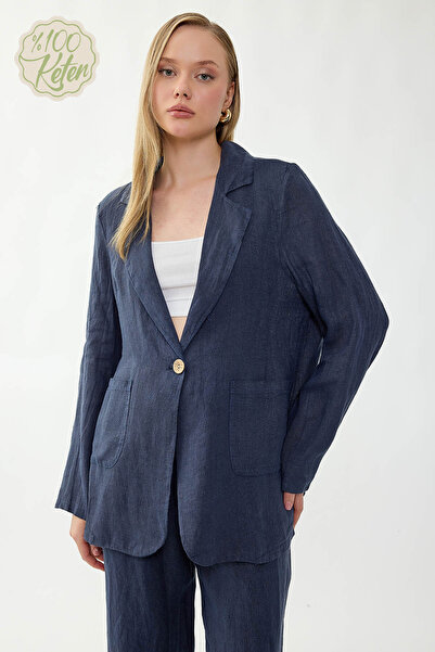Vitrin 100% Linen Single Button Pocket Jacket