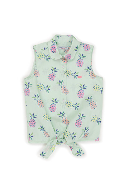 U.S. Polo Assn. Girl's Mint Short Sleeve Shirt 50246453-Vr090