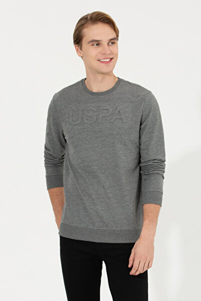 U.S. Polo Assn. Men's Anthracite Melange Basic Sweatshirt 50254503-Vr081