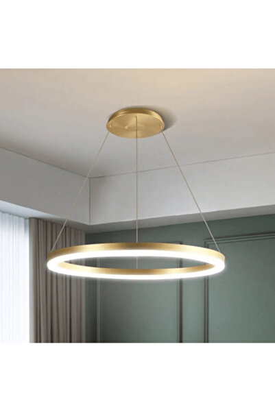 luminastar Inel minimalist LED Lustra, 80W, 40cm, auriu, telecomandă, lumină ...