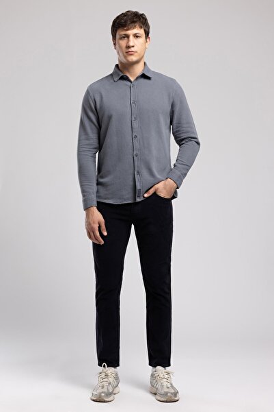 Lee Cooper Pierce Regular Waist Slim Fit Straight Leg Navy Blue Men's Trousers