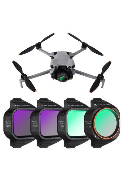 K&F CONCEPT DJI Mini 5 Pro Uyumlu 4 lü Filtre SETİ (CPL UV ND8 ND16) Çok katm...