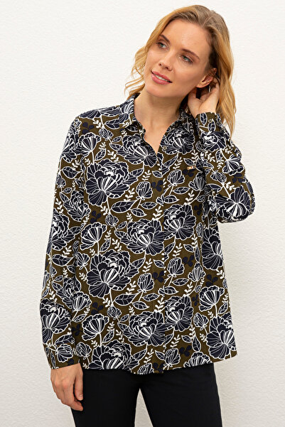 U.S. Polo Assn. Women's Khaki Long Sleeve Shirt 50226436-Vr027