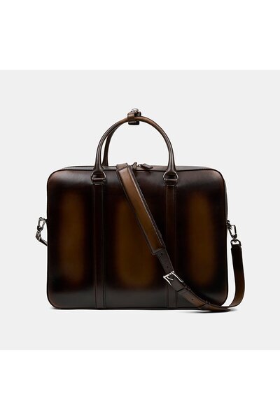 Desa Men's Tan Leather Briefcase