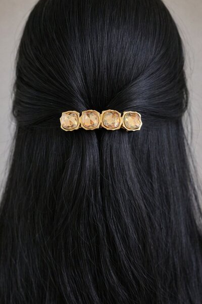 TAKIŞTIR Αυτόματη πόρπη σε χρυσό χρώμα με πέτρες