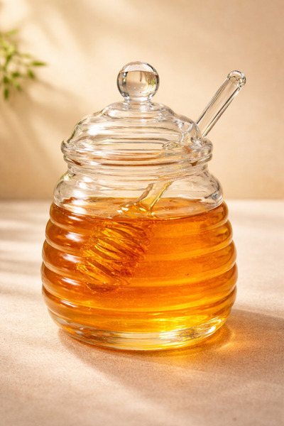 LEONEV Borosilicate Glass Honey Jar 450 ml
