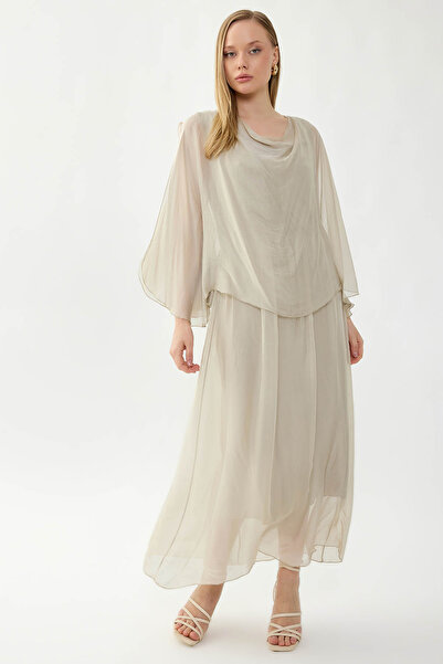 Vitrin Lined Long Silk Dress