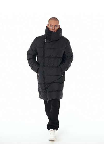 martin valen Men's Oversize Long Black Puffer Jacket