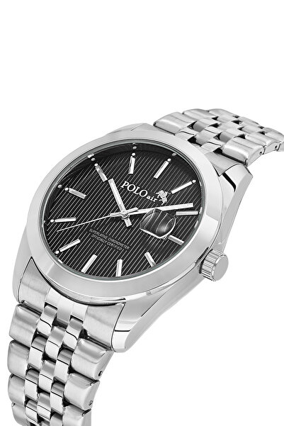 Polo Air Men's Wristwatch with Lens Calendar Silver Black Color Pl-7074E3X