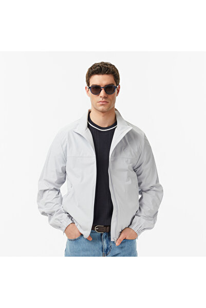 Lacoste Erkek Regular Fit Dik Yaka Gri Mont