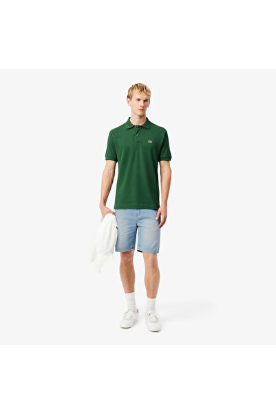 Lacoste Erkek Straight Fit Organik Pamuk Mavi Bermuda Şort