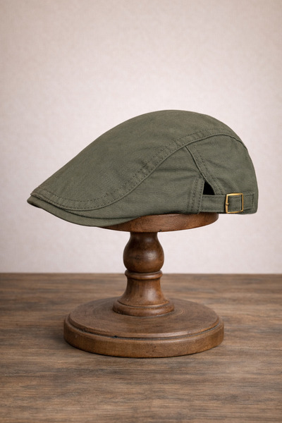 Külah Clean Form Flat Cap – Dust Olive Buckle Cap
